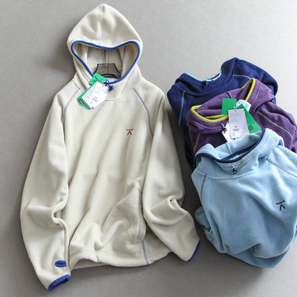 保暖聚热！情侣款！户外运动风双面摇粒绒连帽宽松抓绒衣卫衣M892