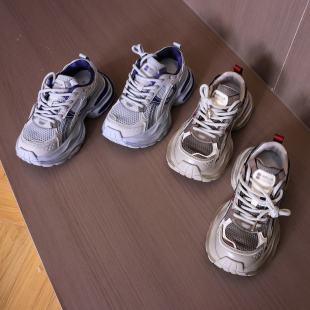 女圆头系带休闲鞋 百搭运动鞋 2025秋季 时尚 B398 新款 厚底增高老爹鞋