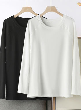「外穿内搭都嘎嘎经典」插肩袖大版宽松纯白色T恤中长款上衣L343