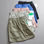 山系大口袋工装 风速干防走光松紧腰户外运动薄款 短裙女半身裙L996