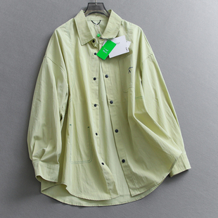 情侣衬衫 W680 通勤长袖 撞色压线松弛感翻领轻量爽滑舒适2026春新款