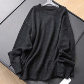 外穿女针织衫 慵懒随性纯色圆领宽松长袖 套头毛衣2025秋冬新款 B687
