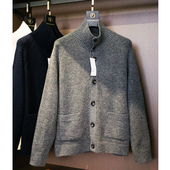 高级针织混纺 男毛衣H922 外套长袖 纯色秋冬新款 宽松高领针织开衫