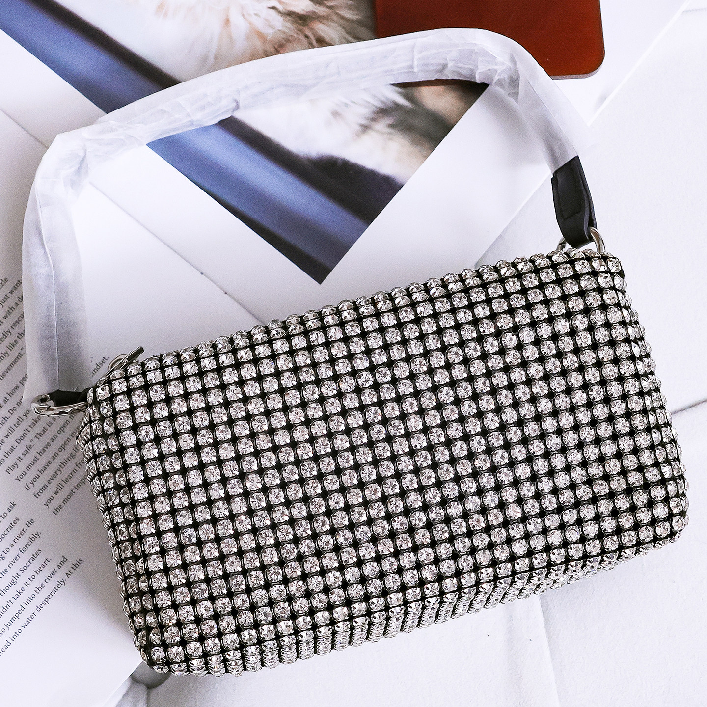 小众水钻包包女新款时尚满钻钻石包腋下包亮钻女包手拎手提包Q925,箱包皮具/热销女包/男包,小方包,淘宝优惠券,粉丝福利购,淘宝优惠卷