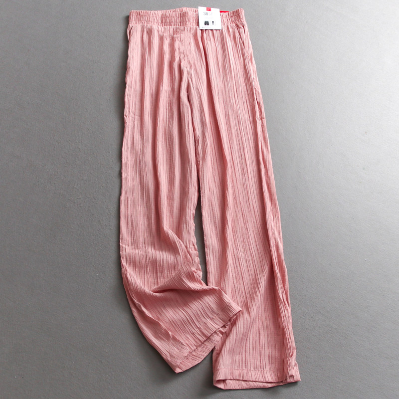 纯色褶皱肌理感薄款凉感女休闲裤