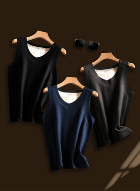 三倍保暖无痕双面全贴羊毛填充2024冬无痕内搭保暖男士背心G281