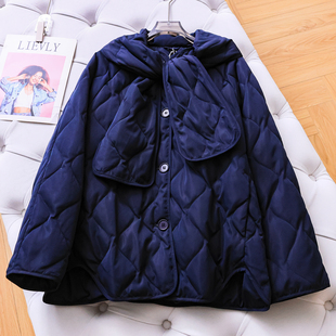 羽绒服M602 保暖外套女装 静奢风围巾式 高智感宽松显瘦菱格绗缝长袖