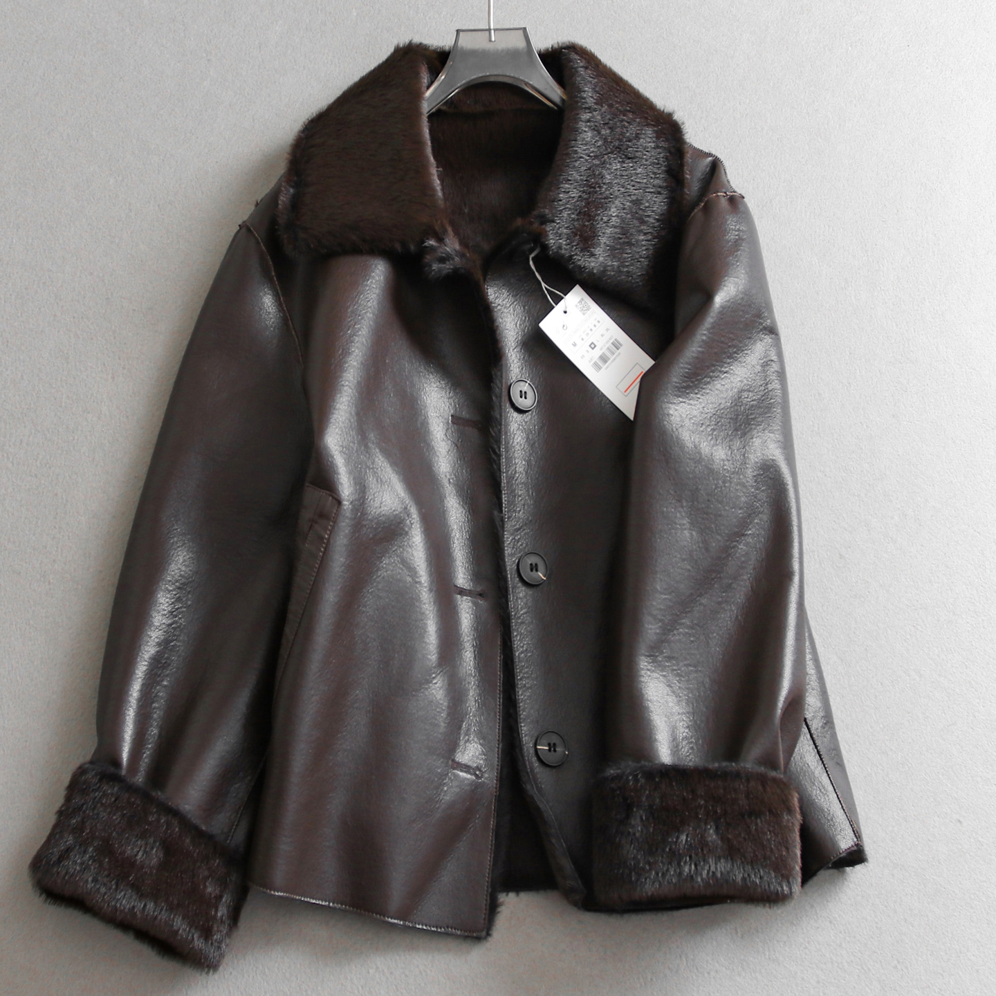 加厚宽松夹克长袖保暖女皮衣外套