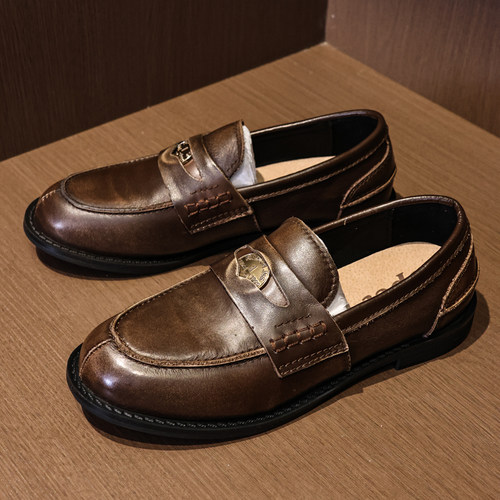 春季新款英伦百搭黑色小皮鞋单鞋