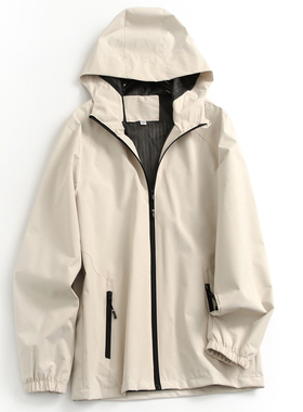 男女同款简约纯色薄款透气户外防风连帽拉链开衫长袖夹克外套A914