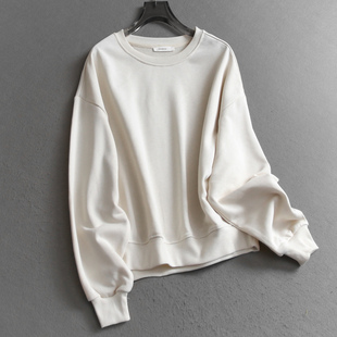 长袖 新款 百搭休闲女卫衣V347 2025秋季 简约纯色宽松显瘦圆领落肩袖