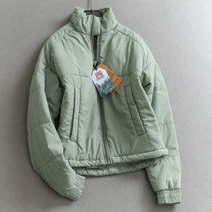 不臃肿通勤简约百搭纯色立领宽松薄款 休闲女棉衣棉服Q832 外套长袖