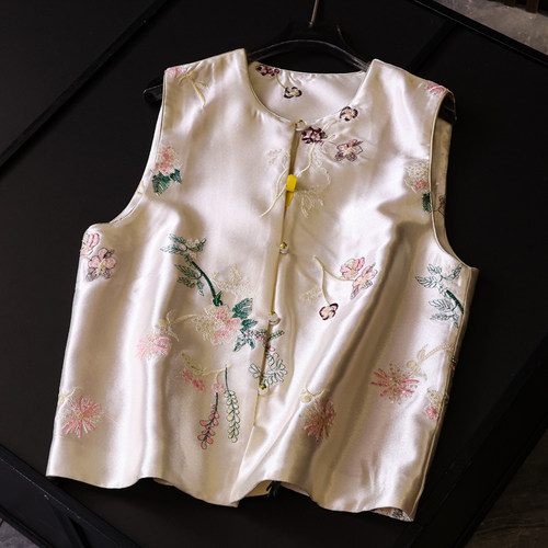 圆领新中式国风无袖外套女马夹