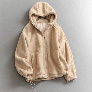 复合奥粒绒双面加绒加厚摇粒绒保暖长袖 外套Q894 连帽百搭休闲女装