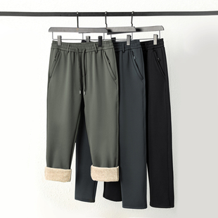 休闲裤 亲肤软糯巨保暖 男士 羊毛蚕丝加绒散口长裤 Q522 户外男士