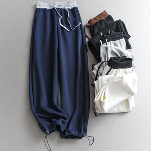 女休闲裤 香蕉运动裤 M845 高腰遮肉显腿长加绒加厚弯刀裤 懒人慵懒裤