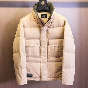 大口袋休闲立领外套男士 轻工装 羽绒服Q074 挺阔有型 蓬松舒适