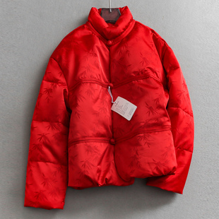 羽绒服M935 休闲女装 新中式 国风竹子提花立领宽松御寒保暖外套长袖