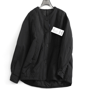 纯色宽松圆领单排扣松弛感2024冬新款 通勤外套女棉衣棉服G662 长袖