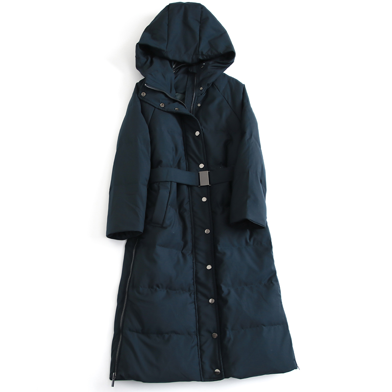 过膝长款外套2024冬长袖女羽绒服