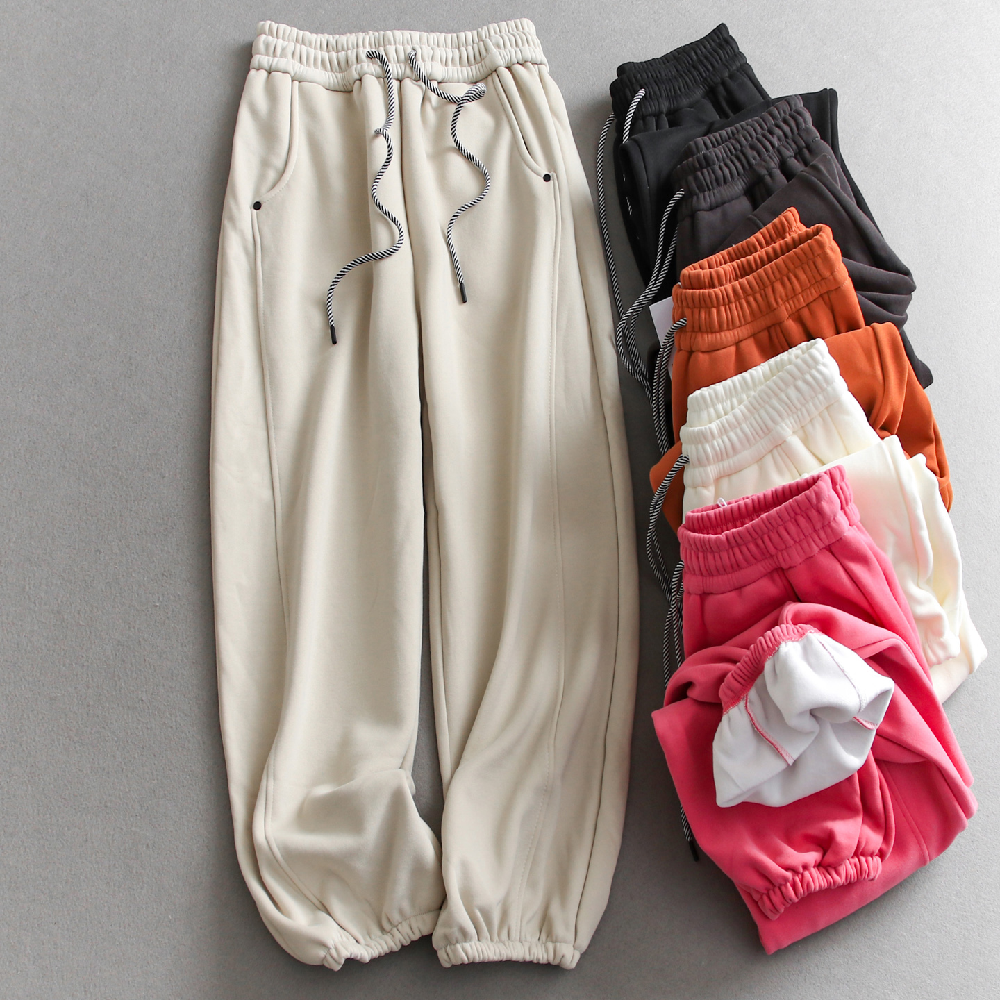 加绒加厚防风保暖运动休闲裤女