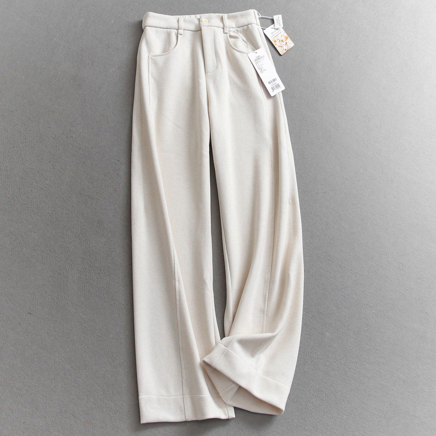 含羊毛混纺纯色高腰宽松阔腿裤软糯加厚保暖直筒裤女裤休闲裤Q903,女装/女士精品,休闲裤,淘宝优惠券,粉丝福利购,淘宝优惠卷