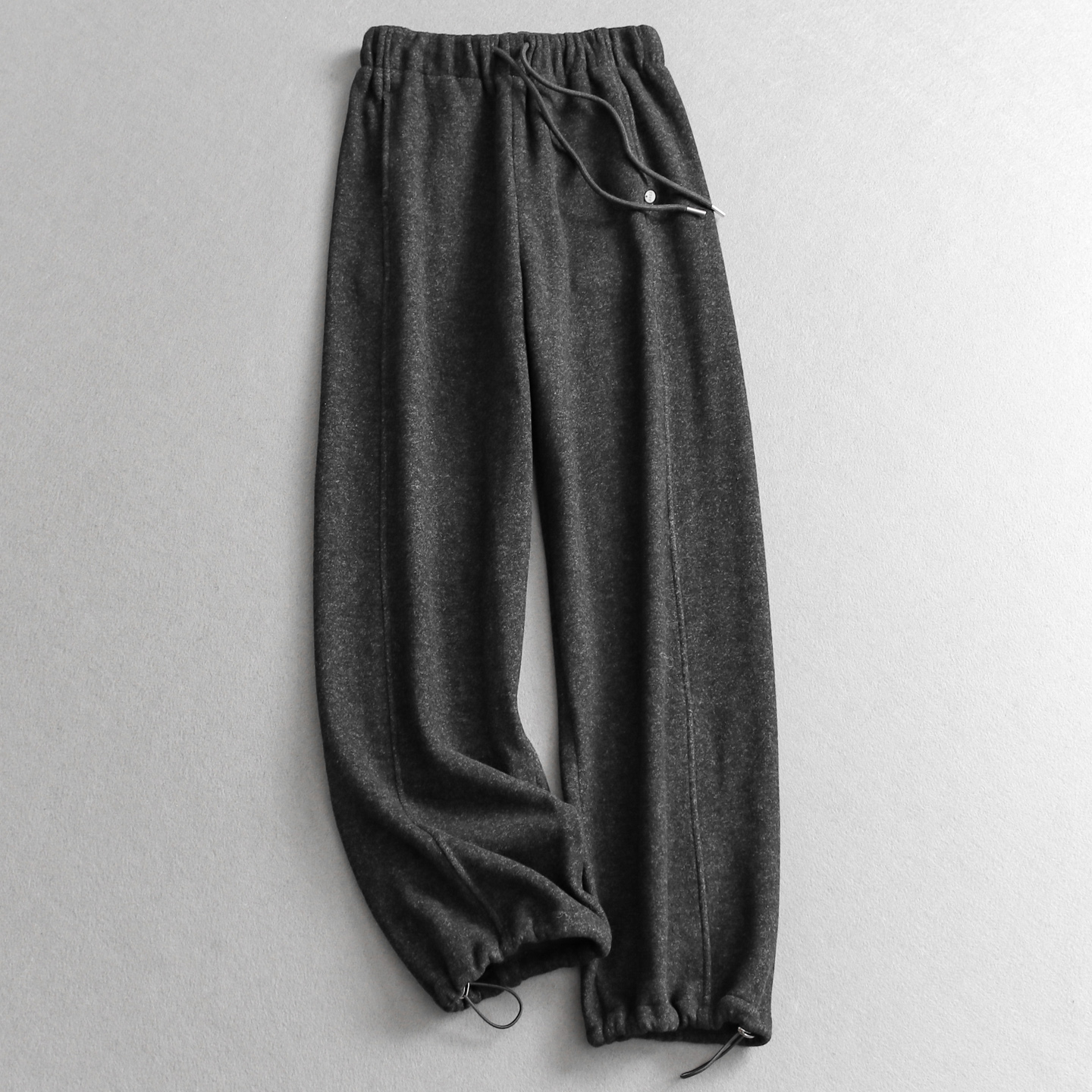 松紧腰加绒加厚保暖直筒休闲裤