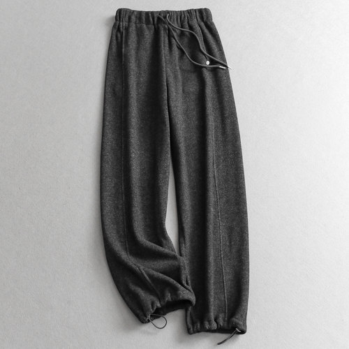 松紧腰加绒加厚保暖直筒休闲裤