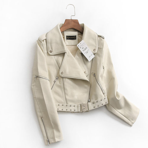 帅气机车服外套长袖女式皮衣