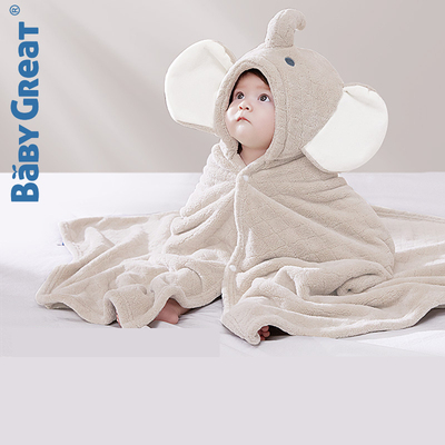 babygreat婴儿浴巾斗篷儿童浴袍