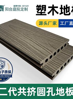 森泰共挤实心圆孔户外木塑地板