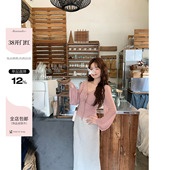 女两件套 气质温柔风春夏粉色上衣半身裙套装 板栗西西 梵音仙境