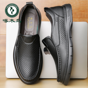 商务休闲皮鞋 新款 男士 真皮镂空洞洞皮凉鞋 啄木鸟男鞋 子爸爸鞋 夏季