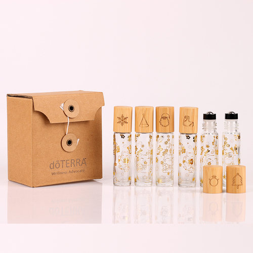 圣诞主题滚珠瓶竹木精油空瓶