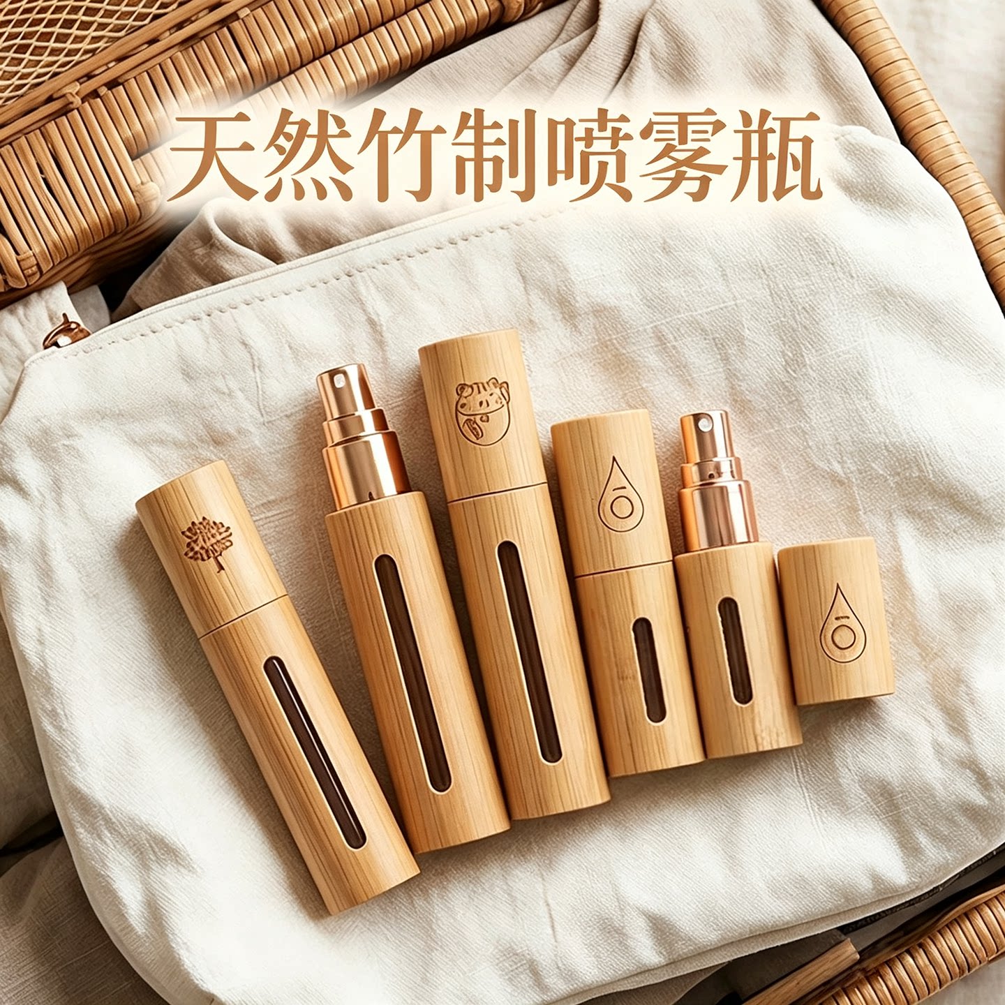 5ml10ml天然竹制香水喷雾瓶图片