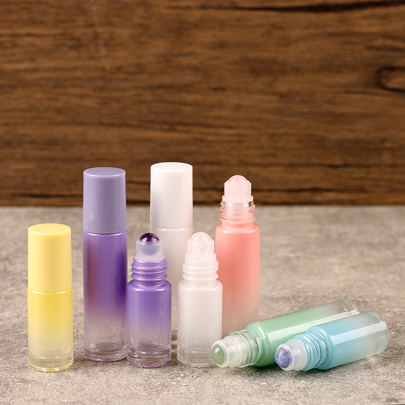 6支 5ml珠光渐变滚珠瓶10ml贝母精油香水分装瓶加厚玻璃耐摔避光