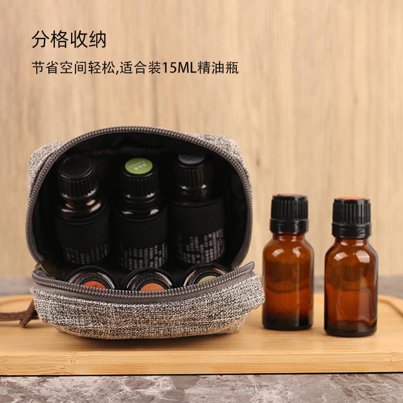 6格帆布精油收纳包 10ML15ML防摔手提包便携旅行波点便携小巧耐磨