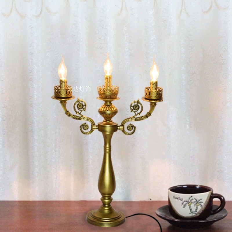奢华欧式餐桌样板房蜡烛软装饰品