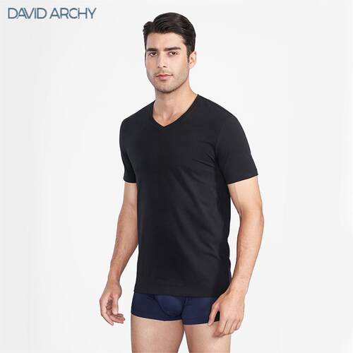 DavidArchy短袖休闲男莫代尔T恤