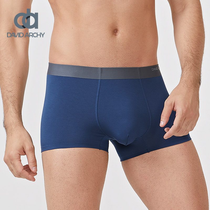 DavidArchy莫代尔内裤男冰丝无痕抗菌薄款男士四角裤透气潮流平角