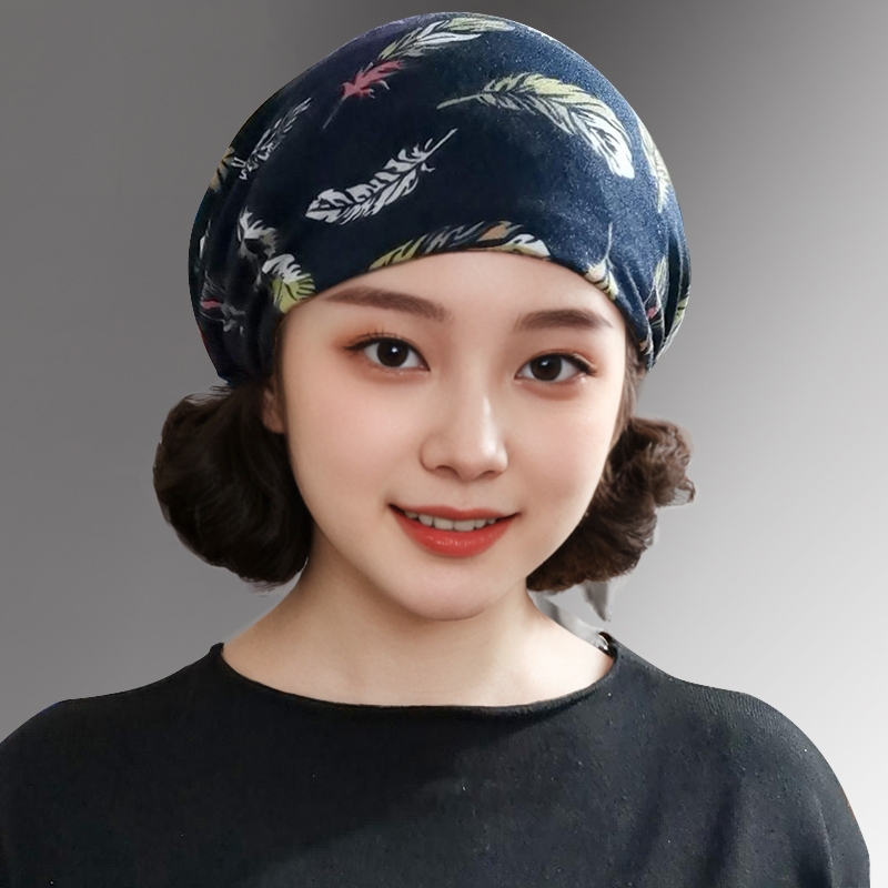 薄款遮白发包头帽头巾帽飘带洋气头饰春秋发带帽帽子女款2025新款