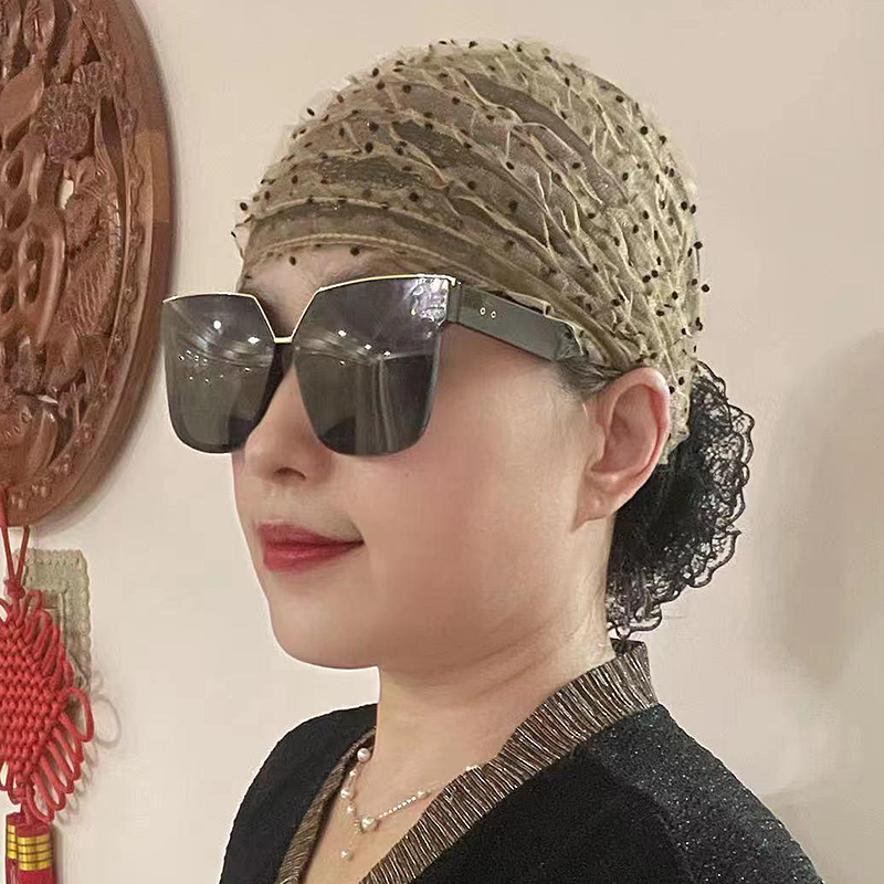 网纱蕾丝包头帽春秋帽子女优雅