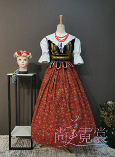 俄罗斯欧式宫廷异国风情民族演出服装乌克兰踢踏舞圆舞曲服出租