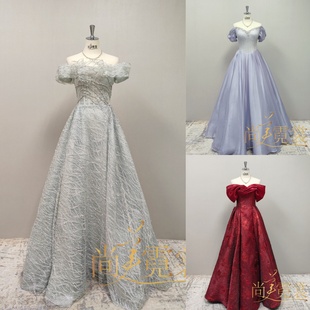 重工艺考声乐成人礼一字肩礼服裙晚会主持人生日礼服 北京出租