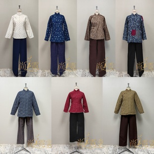 《北京出租》民国复古花棉袄碎花土布村姑舞台演出服装斜襟加厚