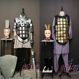 兵马俑盔甲战袍武士服装古代士兵舞蹈秦王点兵表演服北京定做出租