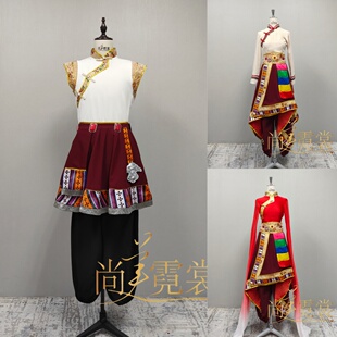 《全国出租》藏族热巴鼓群舞舞蹈演出服装康巴汉子少数民族团体服