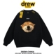 drew美式 潮牌柴犬趣味印花重磅圆领卫衣男女秋冬加绒宽松情侣上衣