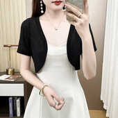 罩衫 冰丝简约防晒开衫 配裙子小坎肩短款 女披肩夏季 吊带裙外搭 短袖