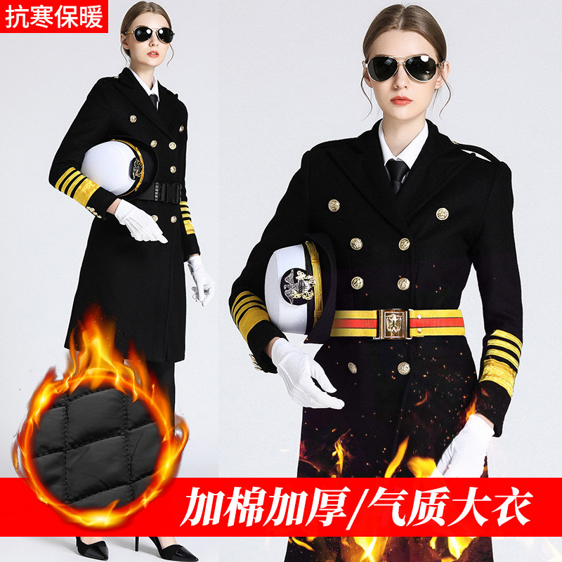 毛呢外套机长长款呢子大衣妮子英伦海员羊毛外衣加厚保安制服冬装